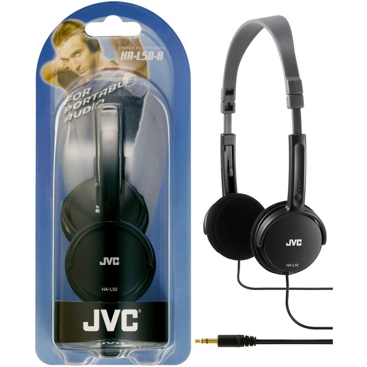 (km0) Headset Jvc Ha-l50-b Con Cable Jack 3.5mm Color Negro Cash30