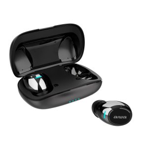 (km0) Auricular Bluetooth Intrauditivo Aiwa Ebtw-850 Black Gravity Bt 5.0 Tws Apt-x Driver 9mm Ipx5 Premium Metal Cash30