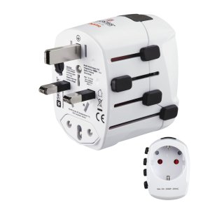 Adaptador De Viaje Hama De 3 Clavijas Hasta 150 Paises