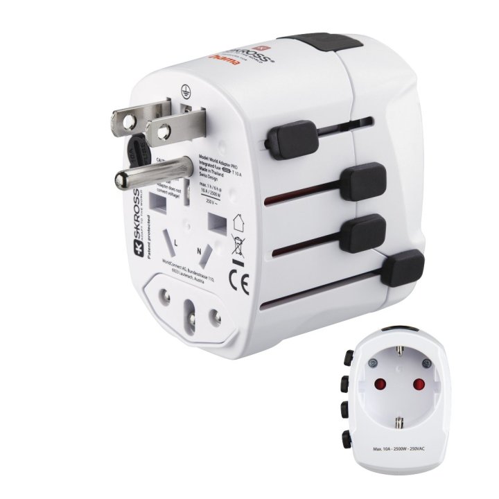 Adaptador De Viaje Hama De 3 Clavijas Hasta 150 Paises