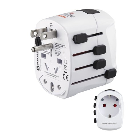 Adaptador De Viaje Hama De 3 Clavijas Hasta 150 Paises