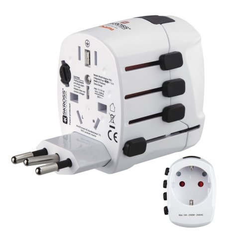 Adaptador De Viaje Hama De 3 Clavijas Hasta 150 Paises