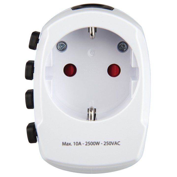 Adaptador De Viaje Hama De 3 Clavijas Hasta 150 Paises
