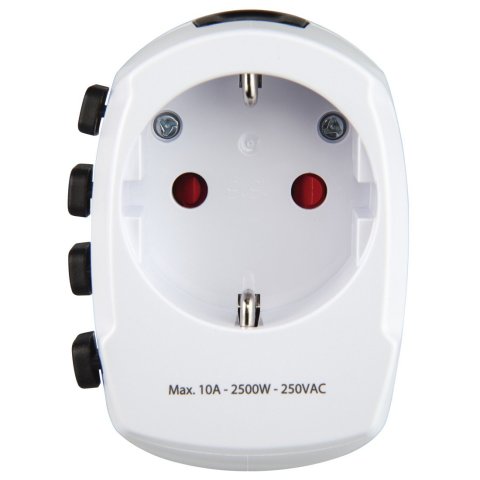 Adaptador De Viaje Hama De 3 Clavijas Hasta 150 Paises