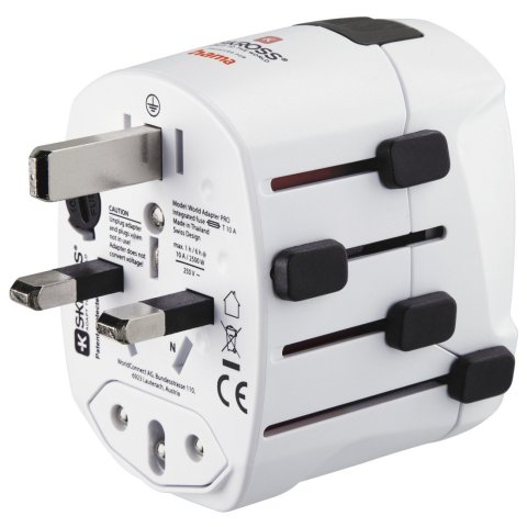 Adaptador De Viaje Hama De 3 Clavijas Hasta 150 Paises