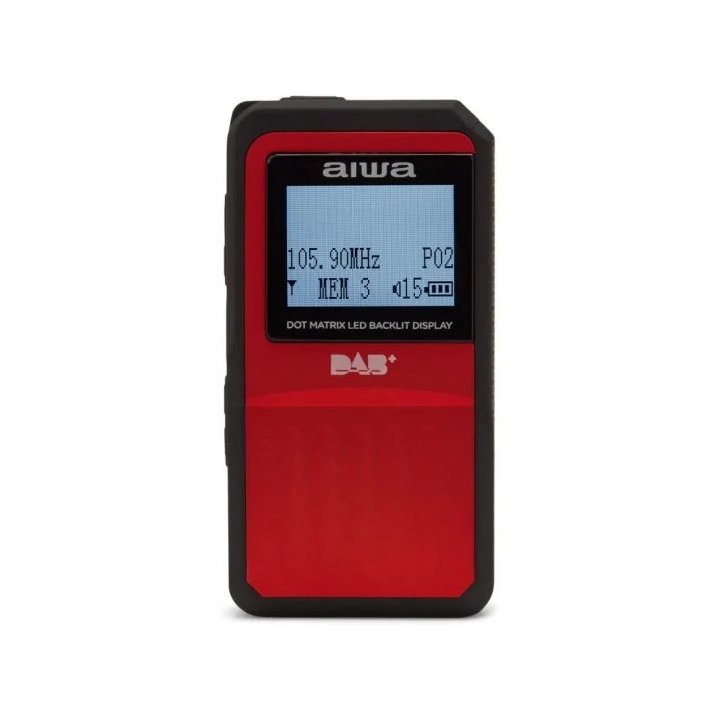 Radio Digital Mini Aiwa Rd-20dab Red Sintonizador Digital Am/fm Dab+ Sistema Rds Pantall 1.7"