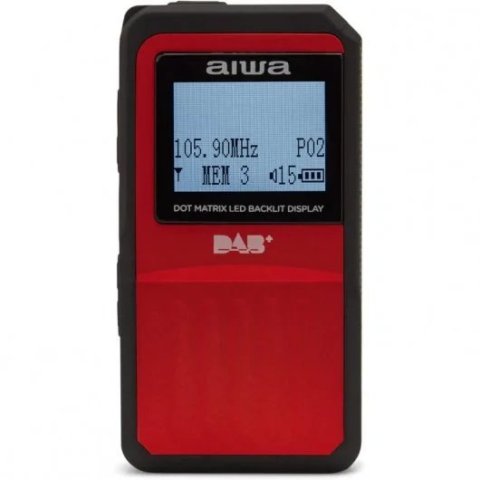 Radio Digital Mini Aiwa Rd-20dab Red Sintonizador Digital Am/fm Dab+ Sistema Rds Pantall 1.7"