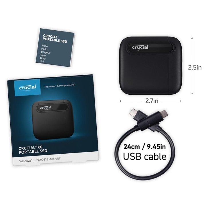 Disco Ssd Externo 1tb Crucial Ct1000x6ssd9 X6...