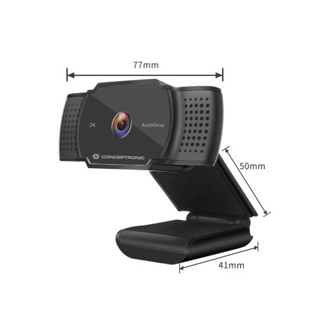 Webcam 2k Conceptronic Amdis 5mp Usb 3.6mm 30 Fps Angulo Vision 72 Microfono Integrado