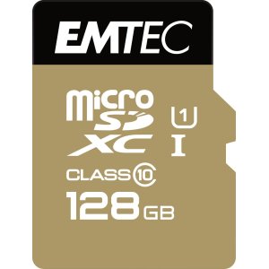 Memoria Sd Micro 128gb Emtec Elite Gold 85mb s Sd + Adapter Class 10 Uhs1 U1 Ecmsdm128gxc10gp
