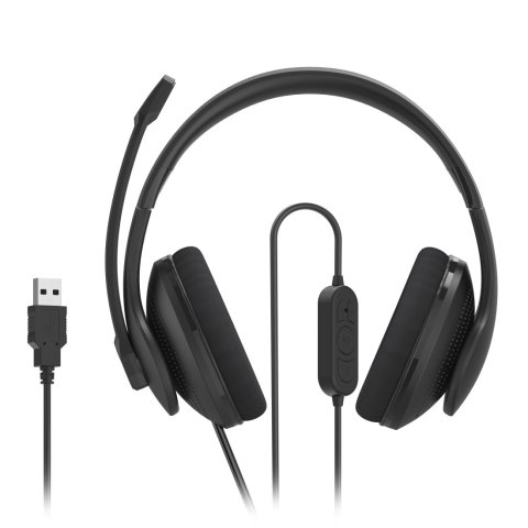 Headset Hama Hs-usb300 V2 Usb Estero Cable 2m Color Negro 