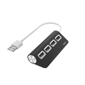 Hub Usb 2.0 Hama Con 4 Puertos Usb 2.0 480mbits Color Negro