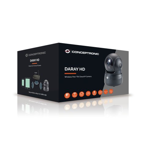Camara Ip Wifi Conceptronic 720p Daray02b Rotación E Inclinacion Remota Iluminacion Led - Interiores