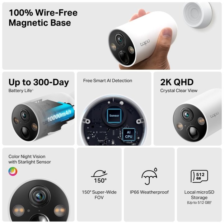Camara Ip Exterior Wifi Con Bateria Tp-link...