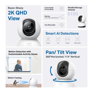 Camara Ip Wifi Tp-link Tapo Tc72 Con Ia Pan Tilt 2k 4mp 2way Audio 360º H 114º V V.noct   2