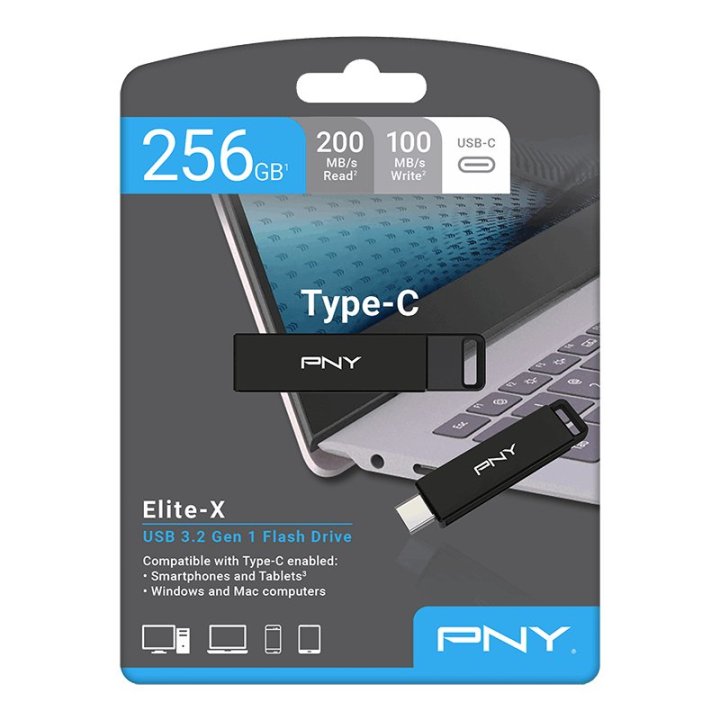 Memoria Usb-c 256gb Pny Elite-x Type-c 3.2 (200mb) P-fdi256eltxc-ge