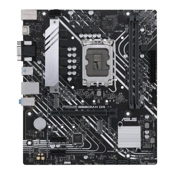 Pb Asus Prime B660m-k D4 Skt 1700 Intel Gen 12º 13º M-atx 2xddr4 3200mhz 3pcie M.2-4.0x4 Raid 1glan Usb3.2