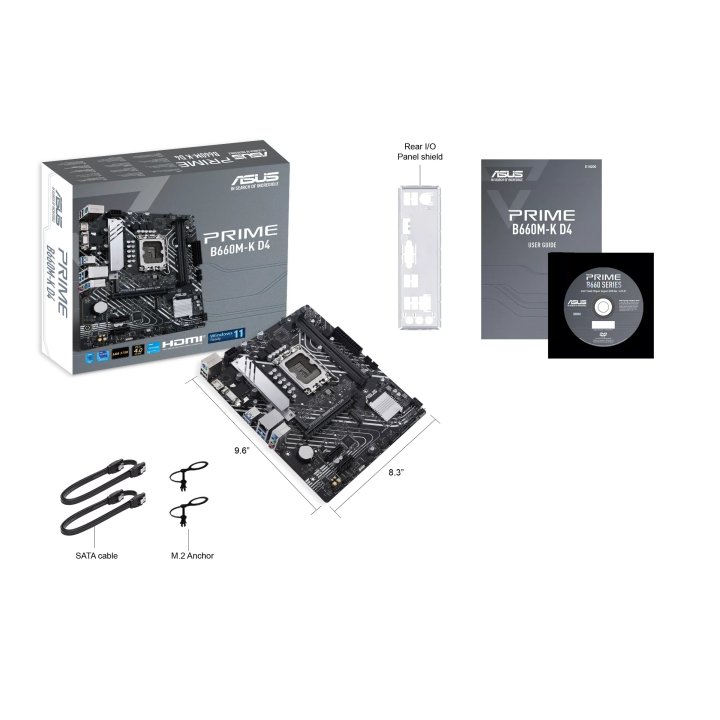 Pb Asus Prime B660m-k D4 Skt 1700 Intel Gen 12º 13º M-atx 2xddr4 3200mhz 3pcie M.2-4.0x4 Raid 1glan Usb3.2