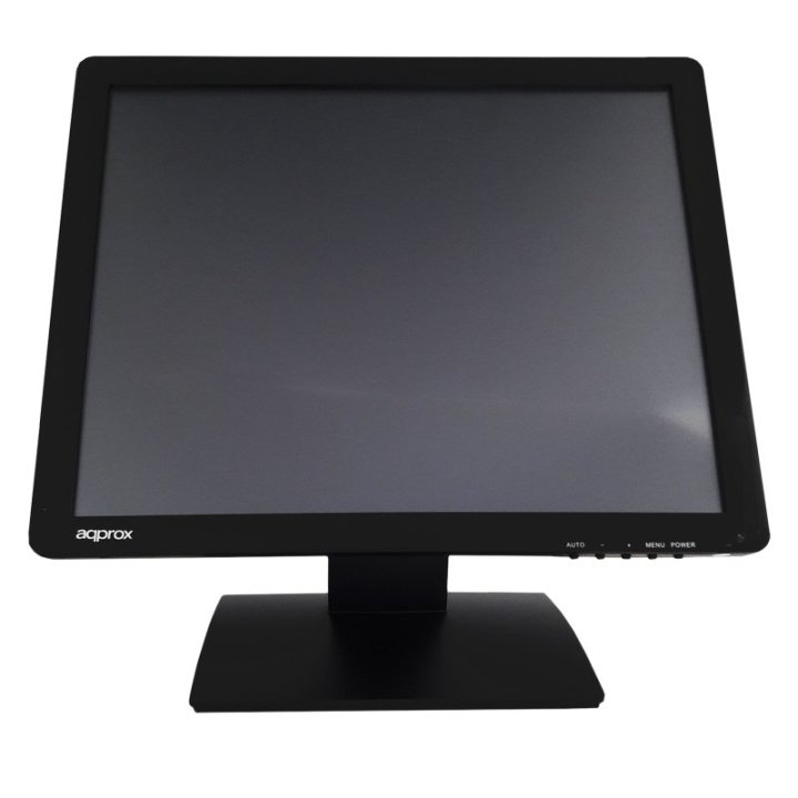 (km0) Monitor 19" Tactil Resistiva 5 Hilos Tpv Approx Appmt19w5 Vga Negro 5ms 300cd m2 Inclinable Base Antivibración Cash30