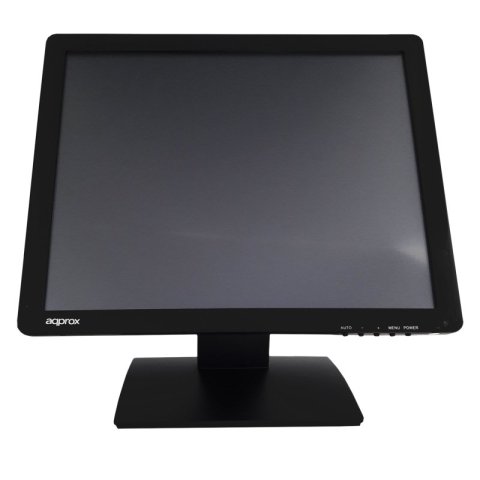 (km0) Monitor 19" Tactil Resistiva 5 Hilos Tpv Approx Appmt19w5 Vga Negro 5ms 300cd m2 Inclinable Base Antivibración Cash30
