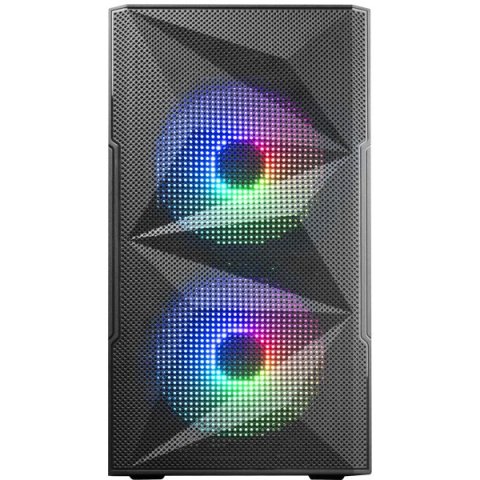(km0) Caja Microatx Gaming Mars Gaming Mc-me Black Frontal Mesh Con 2 Ventiladores Frgb 120mm Lateral De Cristal Templado Cas