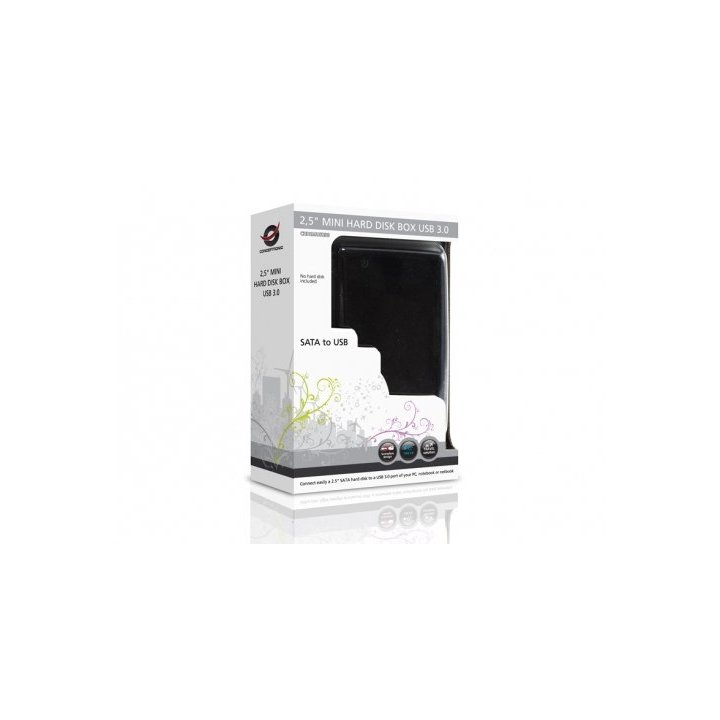 Caja Externa 2.5" Usb 3.0 Conceptronic Usb 3.0 Sata Negra Slim C20-152