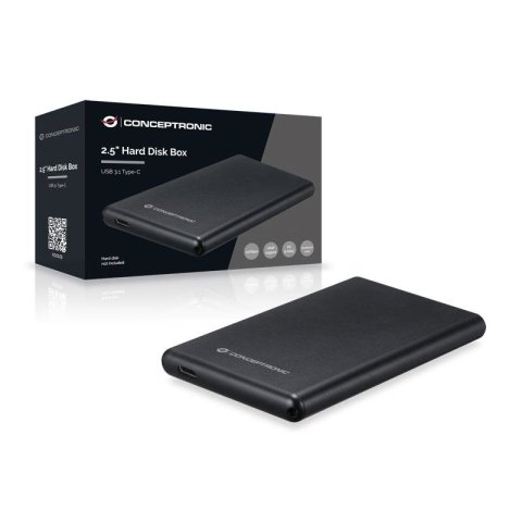 Caja Externa 2.5" Conceptronic Hde02b Hd Sata 2.5" Usb-c Usb 3.1 Color Negro