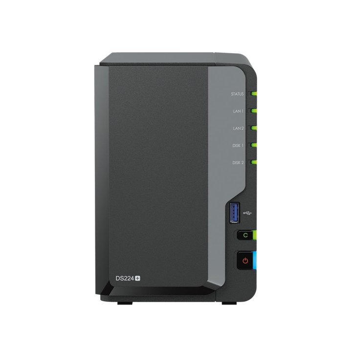 Servidor Nas Synology Disk Station Ds224+ 2gb 2xusb 3.2 2 Bahias Raid 0 , Raid 1, Jbob