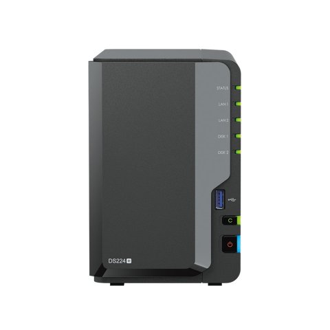 Servidor Nas Synology Disk Station Ds224+ 2gb 2xusb 3.2 2 Bahias Raid 0 , Raid 1, Jbob