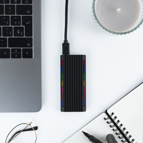 Caja Externa M.2 Usb-c Tooq Tqe-2222b Para M.2 Ngff nvme Usb 3.1 Gen2 Usb-c Negro
