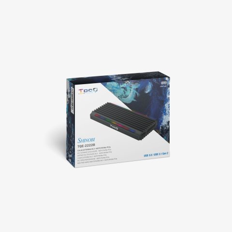 Caja Externa M.2 Usb-c Tooq Tqe-2222b Para M.2 Ngff nvme Usb 3.1 Gen2 Usb-c Negro