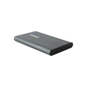 Caja Externa 2.5" Usb 3.0 Tooq Tqe-2503g Gris Para Hd ssd De Hasta 9.5mm Sata Usb 3.0 3.1 Sin Tornillos