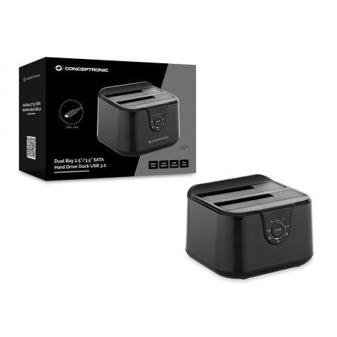 Docking Station Conceptronic Donn12b Dual 2,5" 3,5" Sata Usb-c 3.2 Clonacion