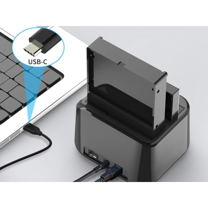 Docking Station Conceptronic Donn12b Dual 2,5" 3,5" Sata Usb-c 3.2 Clonacion
