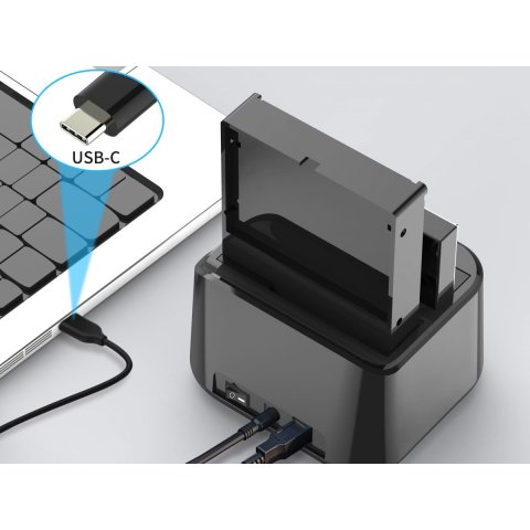 Docking Station Conceptronic Donn12b Dual 2,5" 3,5" Sata Usb-c 3.2 Clonacion