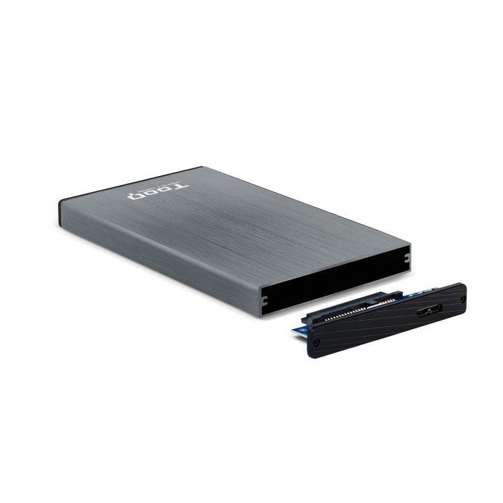 Caja Externa 2.5" Usb 3.0 Tooq Tqe-2527g Para Hd Hasta 9,5mm Sata Usb 3.0 3.1 Gen1 Gris
