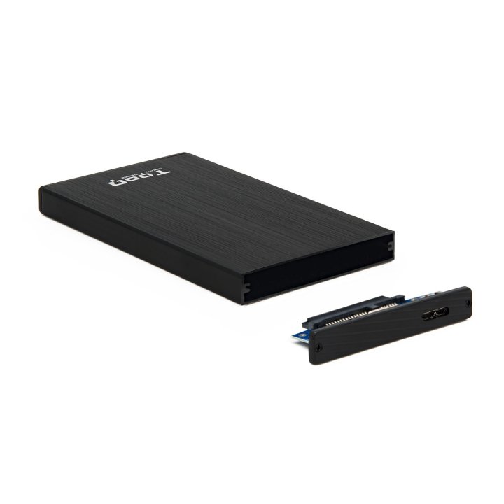 Caja Externa 2.5" Usb 3.0 Tooq Tqe-2527b Para Hd Hasta 9,5 Sata Usb 3.0 3.1 Gen1 Negra