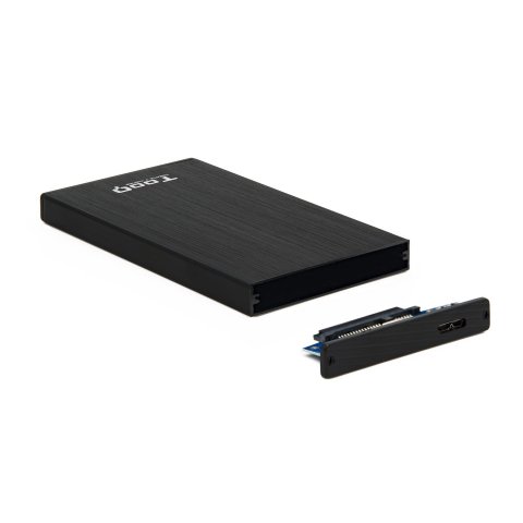 Caja Externa 2.5" Usb 3.0 Tooq Tqe-2527b Para Hd Hasta 9,5 Sata Usb 3.0 3.1 Gen1 Negra