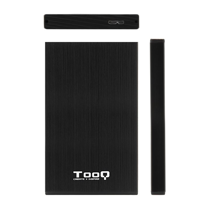 Caja Externa 2.5" Usb 3.0 Tooq Tqe-2527b Para Hd Hasta 9,5 Sata Usb 3.0 3.1 Gen1 Negra