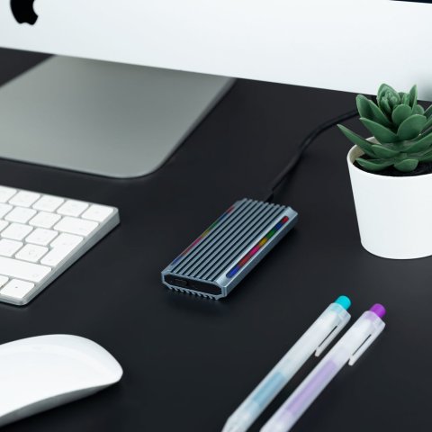 Caja Externa M.2 Usb-c Tooq Tqe-2221g Para M.2 Ngff nvme Usb 3.1 Gen2 Usb-a Gris