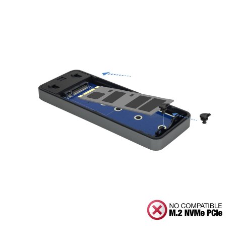 Caja Externa M.2 Usb-c Tooq Tqe-2281g Para M.2 Ngff Usb 3.1 Gen1 Gris