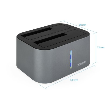 Docking Station Tooq Tqds-802dw 2,5" 3,5" Sata Usb 3.1 Funcion Clonación Gris