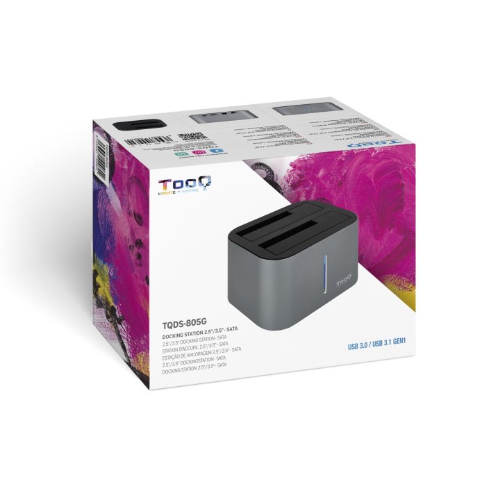 Docking Station Tooq Tqds-802dw 2,5" 3,5" Sata Usb 3.1 Funcion Clonación Gris
