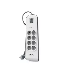 Regleta Alimentacion Belkin Bsv804vf2m-v2 8 Tomas Con Proteccion 2xusb-a Interruptor Color Blanco