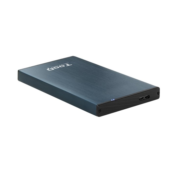 Caja Externa 2.5" Usb 3.0 Tooq Tqe-2527pb Para Hd Hasta 9,5mm Sata Usb 3.0 3.1 Gen1 Azul Pacifico