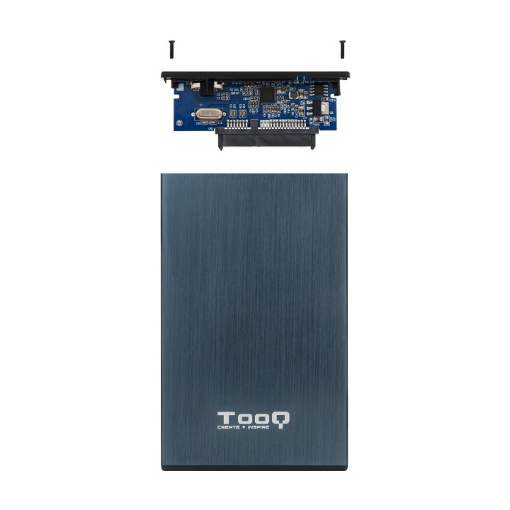 Caja Externa 2.5" Usb 3.0 Tooq Tqe-2527pb Para Hd Hasta 9,5mm Sata Usb 3.0 3.1 Gen1 Azul Pacifico