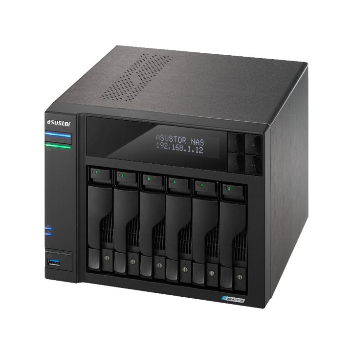 Servidor Nas Asustor Lockerstor As6706t 6 Bahias 3.5" 4 X M.2 Nvme Celeron N5105 Quad Jasper Lake 2.0ghz 4gb 2x2.5gbe Pciex1 