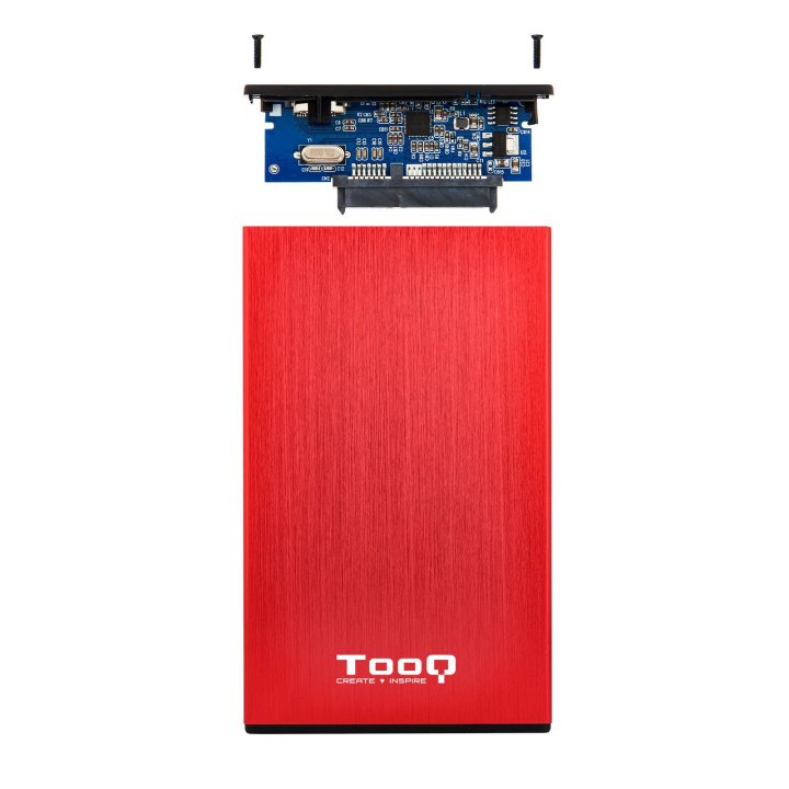 Caja Externa 2.5" Usb 3.0 Tooq Tqe-2527r Para Hd Hasta 9,5mm Sata Usb 3.0 3.1 Gen1 Roja