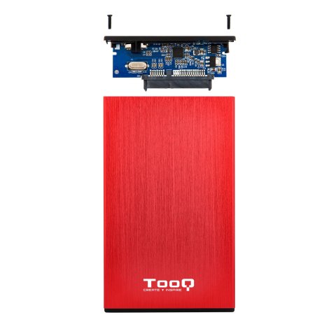 Caja Externa 2.5" Usb 3.0 Tooq Tqe-2527r Para Hd Hasta 9,5mm Sata Usb 3.0 3.1 Gen1 Roja