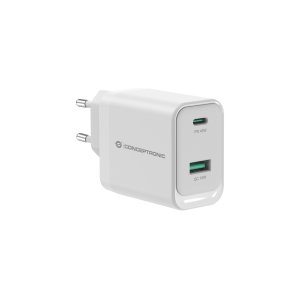 Cargador De Pared Quick Charge 3.0 Pd  Pps 1 Puerto Usb-c 1 Puerto Usb-a Conceptronic Althea 45w 